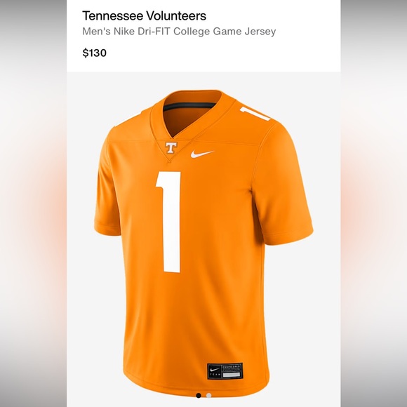 Nike Men's Tennessee Volunteers Witten Jersey NWOT S - Picture 1 of 5